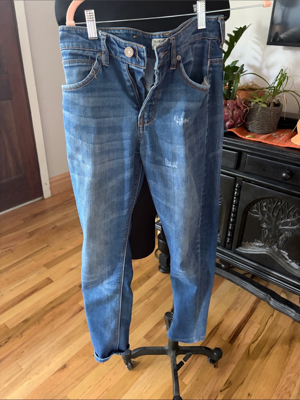 Pull&Bear Women’s ? Slim Straight Blue Washed Jeans